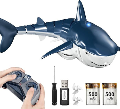 TEMI Remote Control Shark Toy for Kids Boys 3-5 Simulation RC Sharks with Light Water Spraying RC Boat for Lake Bathroom Pool Christmas Birthday Gifts for Aged 3 4 5 6 7 8 9 Girls Toddlers(Blue)