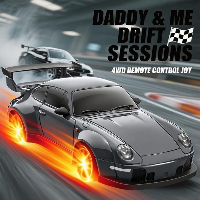 RC Drift Car 1:24 Scale Remote Control Vehicle with LED LightsDrifting Tires＆Two Batteries Racing Sports Toy Idea Gift for Adults Boys Girls and Kids