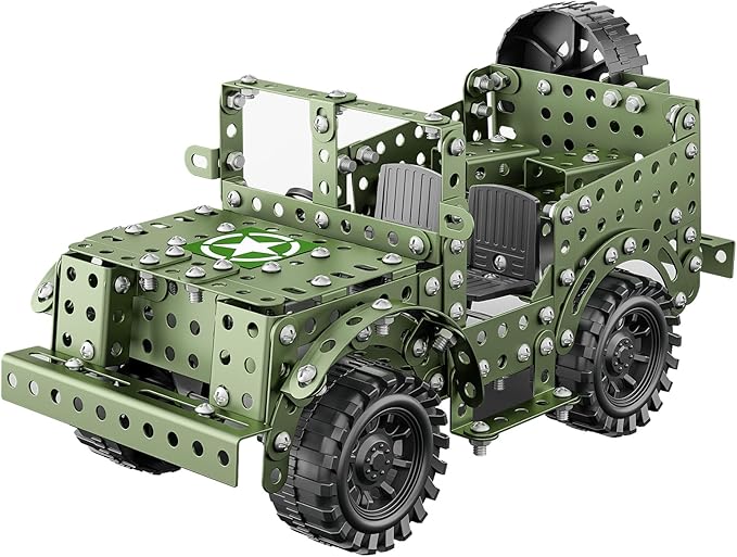 Lucky Doug STEM Building Projects Model Truck Set - Building Toys for Kids Ages 8-12 Assembly Science Army Toys for Boys 8 9 10 11 Years Old
