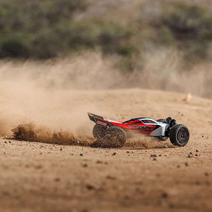 ARRMA RC Car Typhon GROM 4x4 Smart Small Scale Buggy RTR with Battery &amp Charger Red/White ARA2106T2