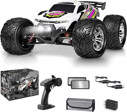 4x4 RC Cars for Adults 48kmh High-Speed - 1:12 Scale Large Waterproof Remote Control Truck Offroad Electric Monster Car 2 Batteries 30+ Min Play All Terrain