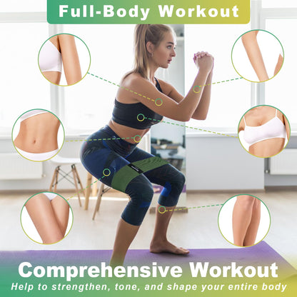 Honmein Resistance Bands for Working Out, 3 Levels Exercise Bands Workout Bands Set for Women Men, Hip Legs Booty Bands for Home Fitness, Gym, Yoga, Pilates(Green)