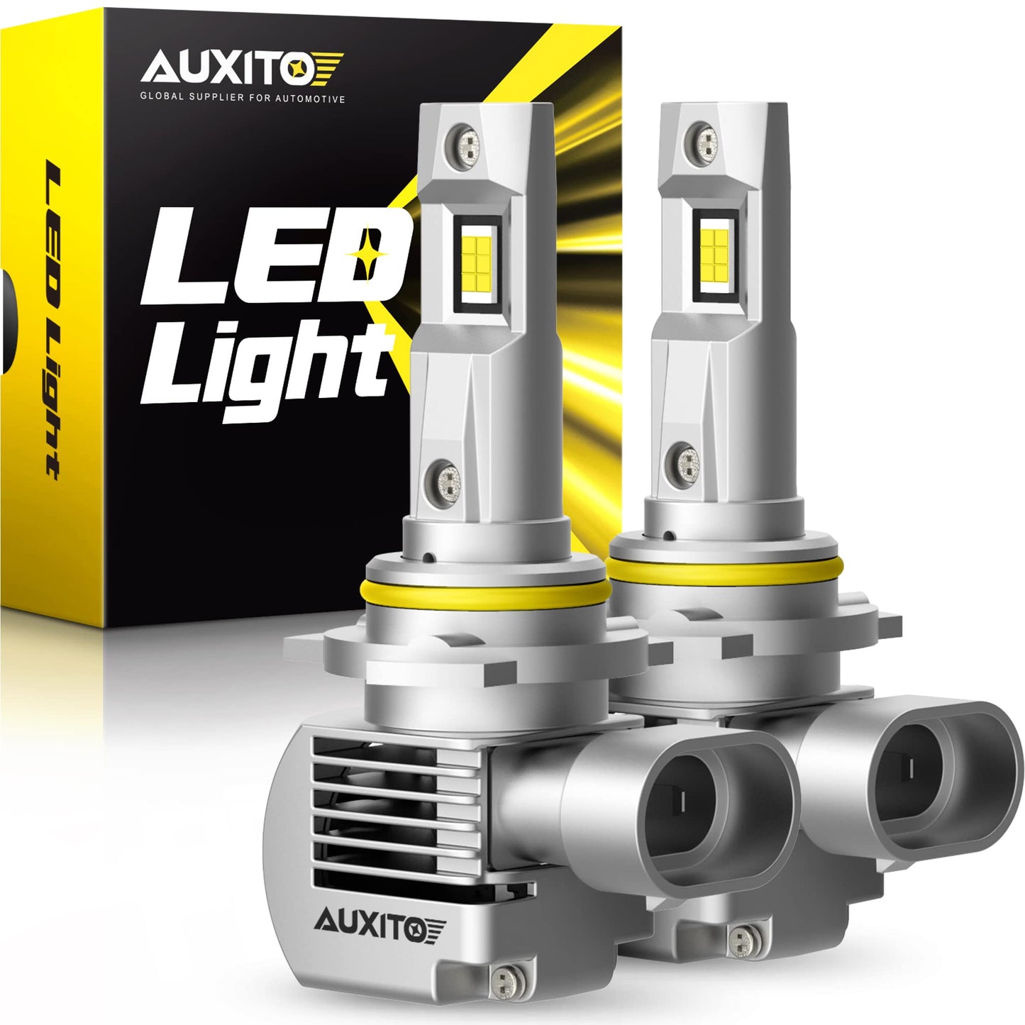 AUXITO 9012 HIR2 Bulbs, 30000LM High Bright 6000K Cool White, CanBus Ready Driving Light with 16000RPM Cooling Fan, Plug-N-Play Halogen Raplacement for 9012 HIR2 Fog Light, Pack of 2