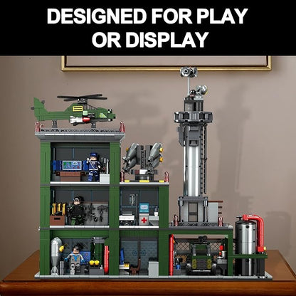 Military Base Building Set for Adults – 1753 PCS Army Model Kit with Vehicles Helicopter &amp Figures Model Building Kit for Adult Room Decor for Men Teen