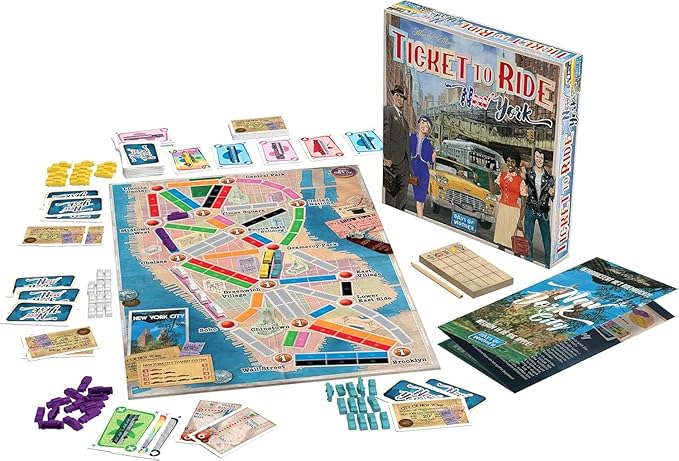 Asmodee Ticket to Ride New York Board Game - Train Route-Building Strategy Game Fun Family Game for Kids &amp Adults Ages 8+ 2-4 Players 10-15 Minute Playtime