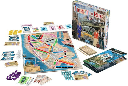 Asmodee Ticket to Ride New York Board Game - Train Route-Building Strategy Game Fun Family Game for Kids &amp Adults Ages 8+ 2-4 Players 10-15 Minute Playtime