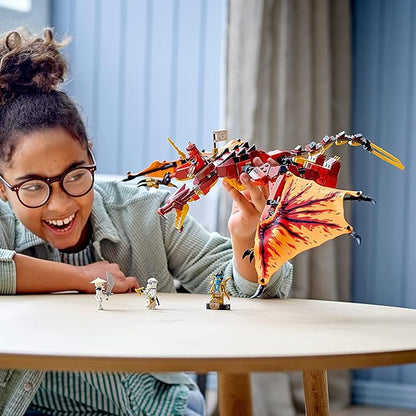 LEGO NINJAGO Legacy Fire Dragon Attack 71753 Ninja Playset Building Kit Featuring a Flying Dragon Toy New 2021 (563 Pieces)