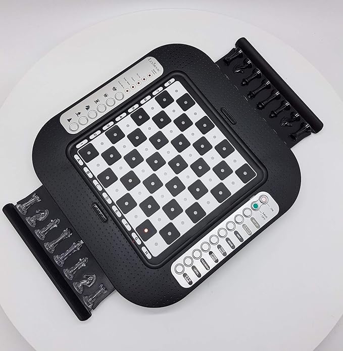 Lexibook Chessman® FX Electronic Chess Game with Tactile Keyboard and Light and Sound Effects 32 Pieces 64 Levels of Difficulty Family Board Game Black/Grey CG1335