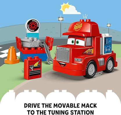 LEGO Disney Pixar Mack at The Race Cars Toys - Pixar Cars Birthday Gift for Toddlers Preschool Boys &amp Girls Ages 2+ - Educational Building Toys Set - 10417