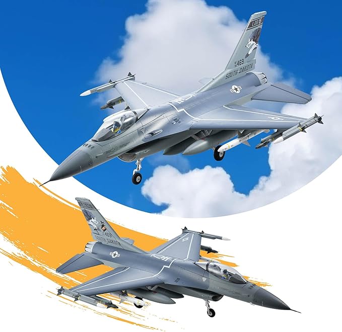 Fms Rc Planes for Adults EDF Jet Remote Control Airplane Fighting Falcon 64mm F16 Battlefield Gray 6 Channel Hobby Rc Airplanes PNP (No Radio Battery Charger)