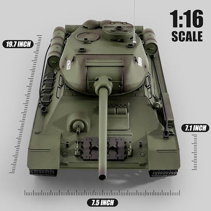 RC Tanks Henglong Russian T-34/85 Medium Tank 1: 16 2.4ghz Tank Model That Shoots with Sound &amp Light for Ages 14+