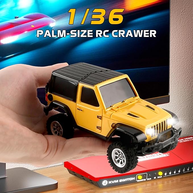 ARRIS 1:36 Mini RC Crawler 4WD Off-Road RC Car with 2.4G Remote Battery &amp Lights RTR for Adults Hobby Gifts (Blue)