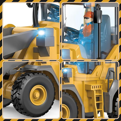 Remote Control Bulldozer 11 Channel Rc Bulldozer Construction Toys - W/Sound and Light Two Rechargeable Batteries Kids Bulldozers Toy Christmas &amp Birthday Gifts