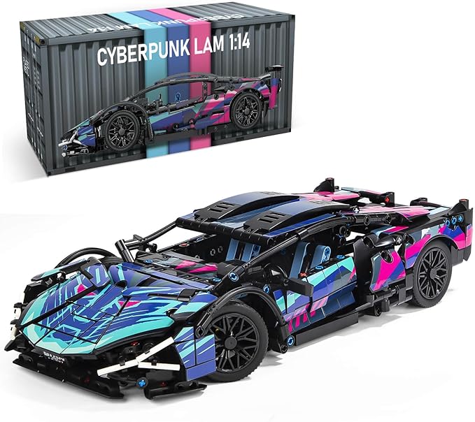 PIKARO Sports Race Car Building Blocks Set for Boys &amp Adults - 1:14 MOC Toys Car Building Kit Racing Car Model Kits as Birthday Gifts for Kids and Boys Age 8-12 8-14
