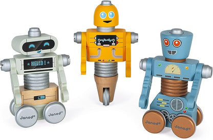 Janod Brico'kids Take-Apart DIY Robots 53 Piece Set – Ages 3 Years+ - J06473