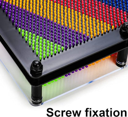 Hacaroa 3 Pack 3D Pin Art Toy Rainbow Plastic Pin Art Board Sensory Sculpture Toy Pin Impression Hand Mold Needle Toy for Kids Adults Home Office Decoration 3 Sizes