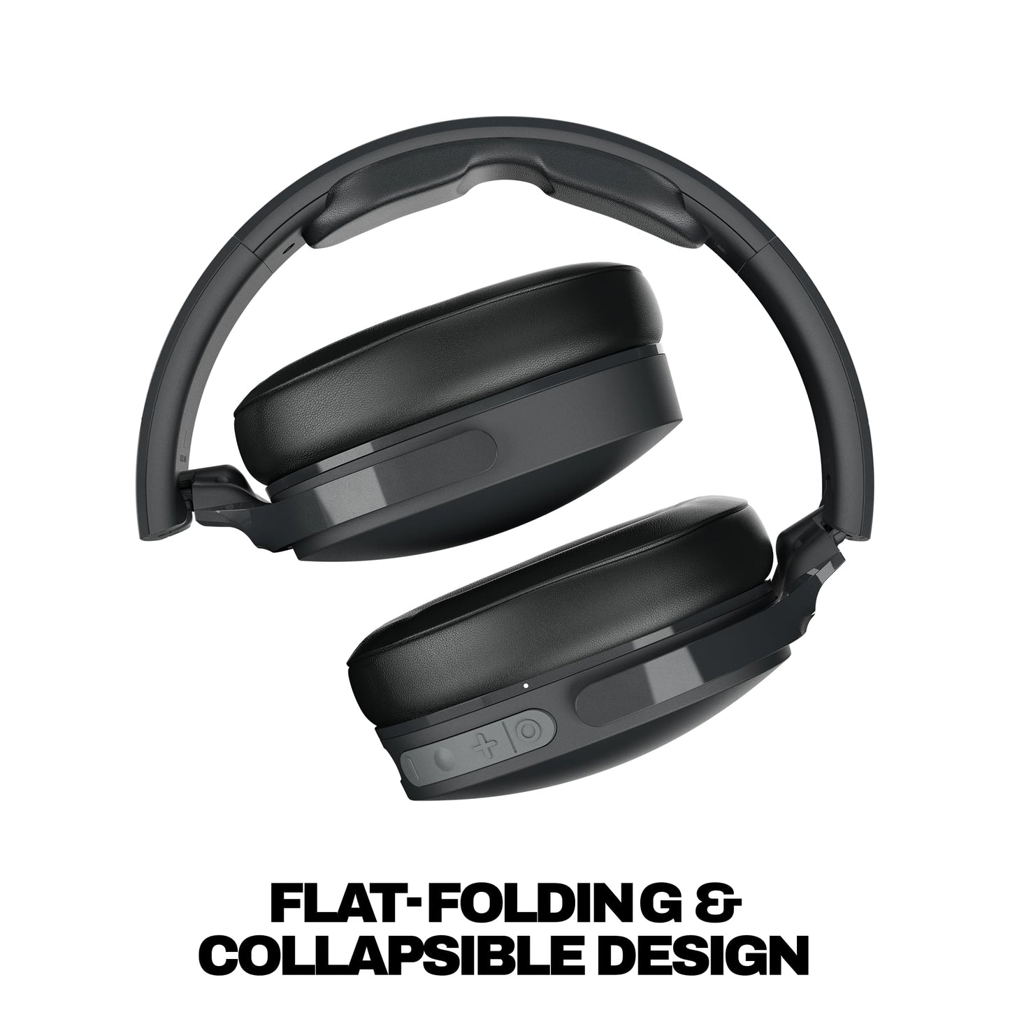 Skullcandy Hesh Evo Wireless Over-Ear Bluetooth Headphones with Extra USB-C Charging Cable, Noise Isolating, 36 Hours Battery, Foldable Lightweight Design, Microphone for iPhone Android - True Black