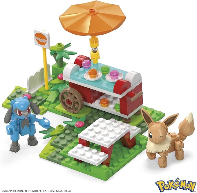 MEGA Pokémon Action Figure Building Toys Set Pokémon Picnic With 193 Pieces 2 Poseable Characters Eevee and Riolu Gift Idea For Kids
