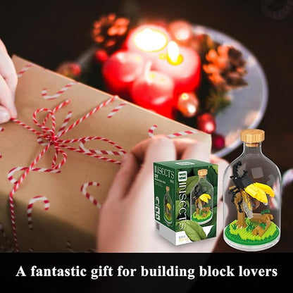 Creative Insect Friend SetAdults Mini Animals Building SetParty Favors Gift for FriendsNature Lovers Office Home Decor Mini Bugs Building BlockNew Year Birthday Gift for Family(Beetle)