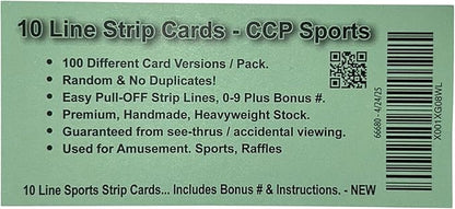 10 Line Strip Cards. 100 Pack. Football Breaks Includes Bonus # &amp Instructions.