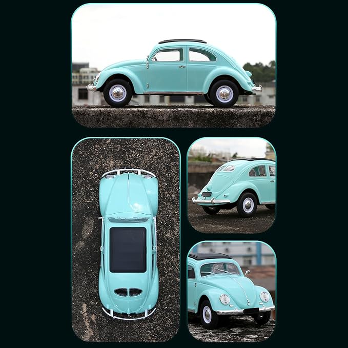Remote Control Car 1:16 Scale Classic Beetle 1950 Model Toys Car for Teens 2.4GHz 4CH RC Car Rear Wheel Drive with LED Ligjhts and Rechargeable Battery Birthday for Teens Adults