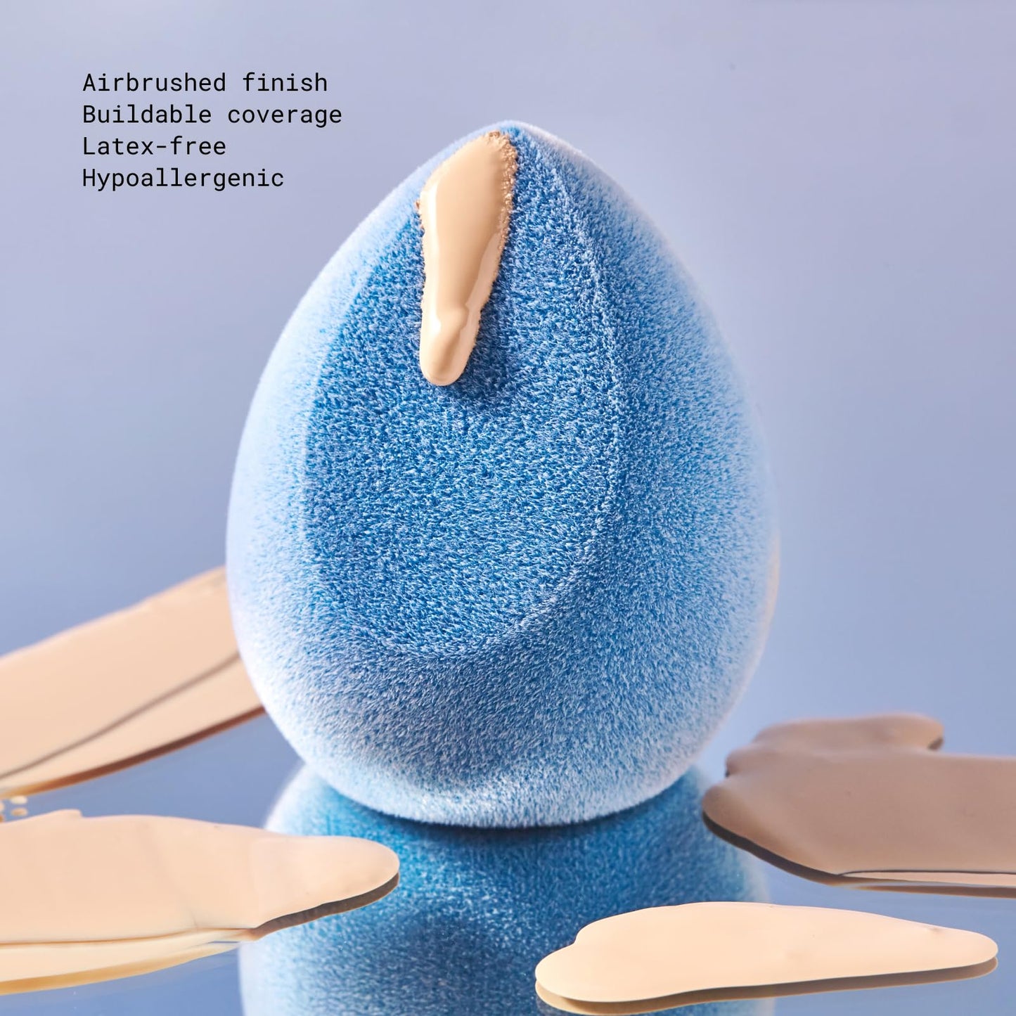 JUNO & Co. Microfiber Makeup Sponge, Dual Layer Technology for Full Coverage Flawless Makeup Blender for Foundation, Powder and Cream (Velvet Style and Blue Color)