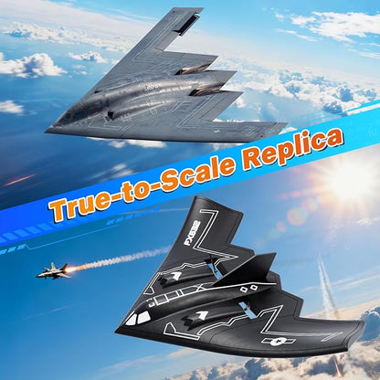 RC Airplane RC Plane Ready to Fly 2CH Remote Control Airplane with 6-axis Gyro Stabilizer B2 Spirit Stealth Bomber 2.4GHz Remote Control Plane for Beginners Boys Kids
