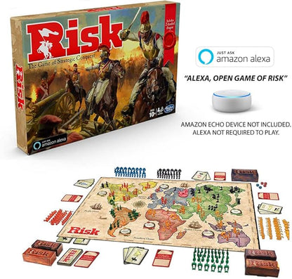 Hasbro Gaming Risk Game with Dragon for Use with Amazon Alexa Strategy Board Game Ages 10 and Up with Special Dragon Token