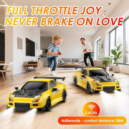 RC Drift Car 1:14 4WD Drift Remote Control Car 2.4GHz 28km/h Drift RC Car LED LightsRacing and Drift Tires RTR for Teens Kids Boys