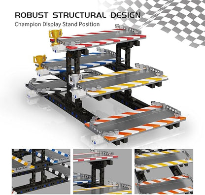 Display Stand Building Kit 578 Pcs Compatible with Lego Speed Champions 8-Stud 76917 76908 76918 76915 76914 76907 76901 76902 &amp More Parking Garage Shelves Gift for Adults &amp Kids