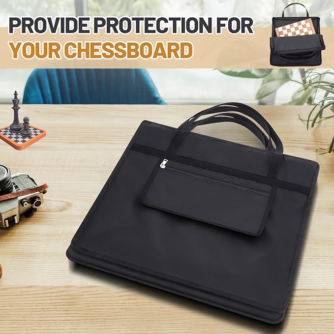 Inch Chess Bag Standard Chess Board Carrying Bag with a Single Zippered Pocket for Storing Your Equipment an Ideal Gift(22 x 22)