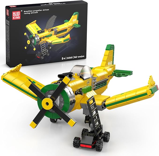 Mould King 24060 Race Plane Building Toy for Kids 562PCS Propeller Airplane Model Blocks Set for Display Collection STEM Toy Gift for Boys and Girls Ages 8+