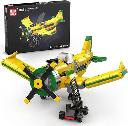 Mould King 24060 Race Plane Building Toy for Kids 562PCS Propeller Airplane Model Blocks Set for Display Collection STEM Toy Gift for Boys and Girls Ages 8+