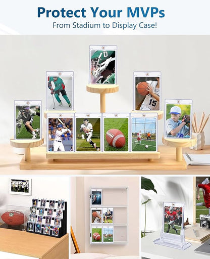 25ct Magnetic Card Holders: 35 pt Magnetic Cards Case for Trading Cards U-V Protection Hard Plastic Card Protectors for Sports Baseball Game Standard Display
