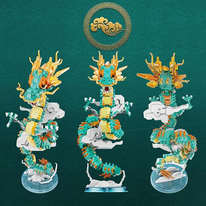 Dragon Series Auspicious Lucky Dragon Micro Building Blocks Set （2860PCS）-Building Set Model Toys Gifts for Kid and Adult