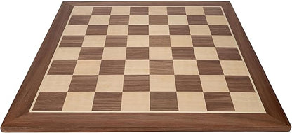 WE Games Classic Walnut Wooden Chess Board Only 14.75 inches Large Chess Board for Adults Wood Veneer Chessboard 1.5 inch Squares