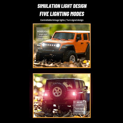 GoolRC RC Crawler 4WD RC Truck D870 RC Rock Crawler 1:18 Scale Remote Control Truck 2.4GHz All Terrains Off Road Climbing Car with LED Lights and 3 Batteries for Adults (Grey)
