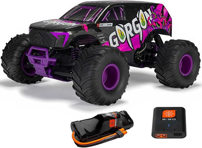 ARRMA RC Truck 1/10 Gorgon 2 Wheel Drive RTR Brushed Monster Truck Battery &amp Charger Included Purple ARA3230ST4