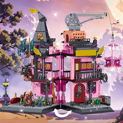 Architecture Magic Laboratory Building Block Set 1022 Pieces Halloween Haunted House Construction Toy Educational Gift for Kids and Adults