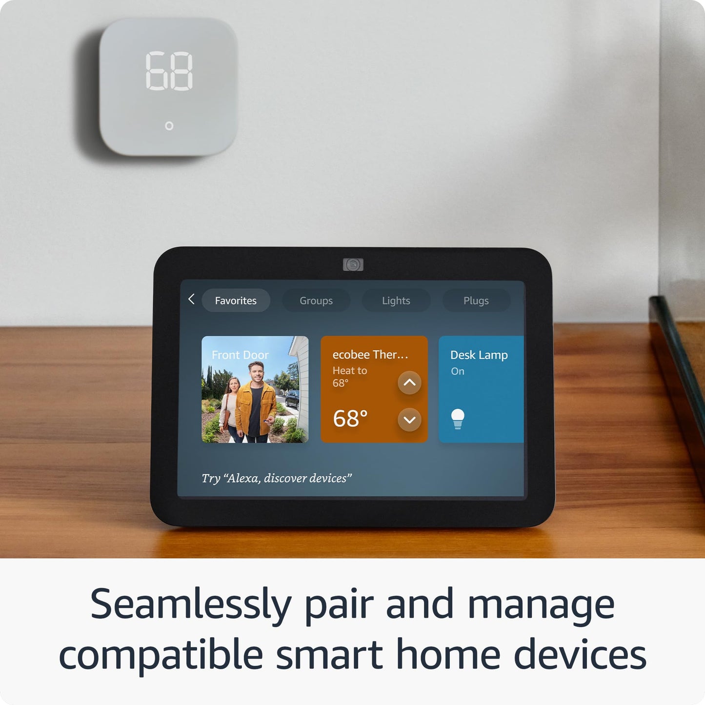 Amazon Echo Show 8 (newest model), With Spatial Audio, Smart Home Hub, and Alexa, Glacier White