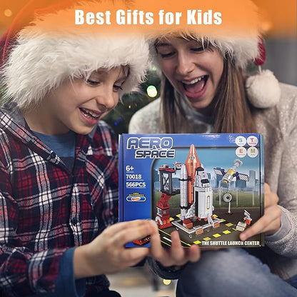 AESGOGO STEM Space Toys for 6 7 8 9 10 11 12 Year Old Boys Girls Space Shuttle Rocket Launch Center Building Sets Toy Kits Best Gifts for Kids Ages 8-14 （566 Pcs）.