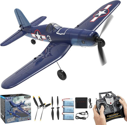 RC Planes for Adults 4 Channel RTF F4U Corsair RC Airplanes Fighters with 6-Axis Gyro 3 Flight Modes and One-Key Aerobatic Function Wingspan 400mm Suitable for Outdoors and Gifts