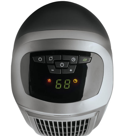 Lasko Portable Oscillating Ceramic Space Heater Tower with Digital Display, Remote Control, 2 Heat Settings and 8 Hour Timer, Gray