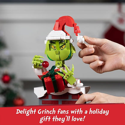 Brickcraft The Grinch Building Set 504 PCS Christmas Toy Kit for Kids &amp Adults 8+ Movable Hands Arm &amp Hat Holiday Collectible Display Model Fun Xmas Gift Idea for Grinch Fans &amp Builder