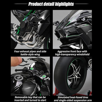 RC Motorcycle Model for Adult 1/7 Scale Remote Control Motorcycle V4 Top Edition with Ignition System &amp Smoke Spray for Biker