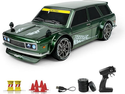 BRRRRT 1:24 RC Drift Car20KM/H 4WD High Speed Remote Control Cars with LED LightsAdjustable High Speed/Low Speed Ddrift CarExtra Drifting TiresSpeed Racing Sport Toy Car for Boys and Girls Age 6+