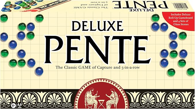 Deluxe Pente by Winning Moves Games USA Family Strategy Game of Capture Stones for 2 to 4 Players Ages 8+