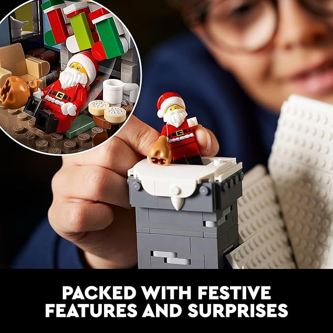 LEGO Icons Santa’s Visit 10293 Christmas House Model Building Set for Adults and Families Festive Home Décor with Xmas Tree Gift Idea