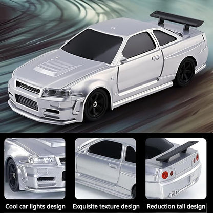 Remote Control Car 2.4GHz High Speed 15KM/H RC Cars Toys1/43 Scale Mini RC Drift Car RTR Mini Racing Vehicle for Adults - Indoor/Outdoor Use (4304 1Battery Box)