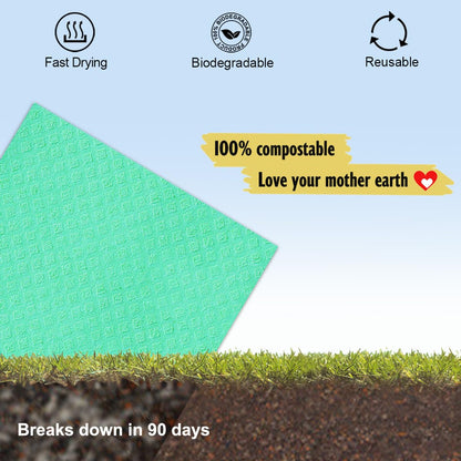 MoLKENE Swedish Dish Cloths - 10 Pack Reusable Kitchen Dishcloths - Ultra Absorbent Dish Towels for Washing Dishes - Cellulose Sponge Cloth Cleaning Rag - Assorted